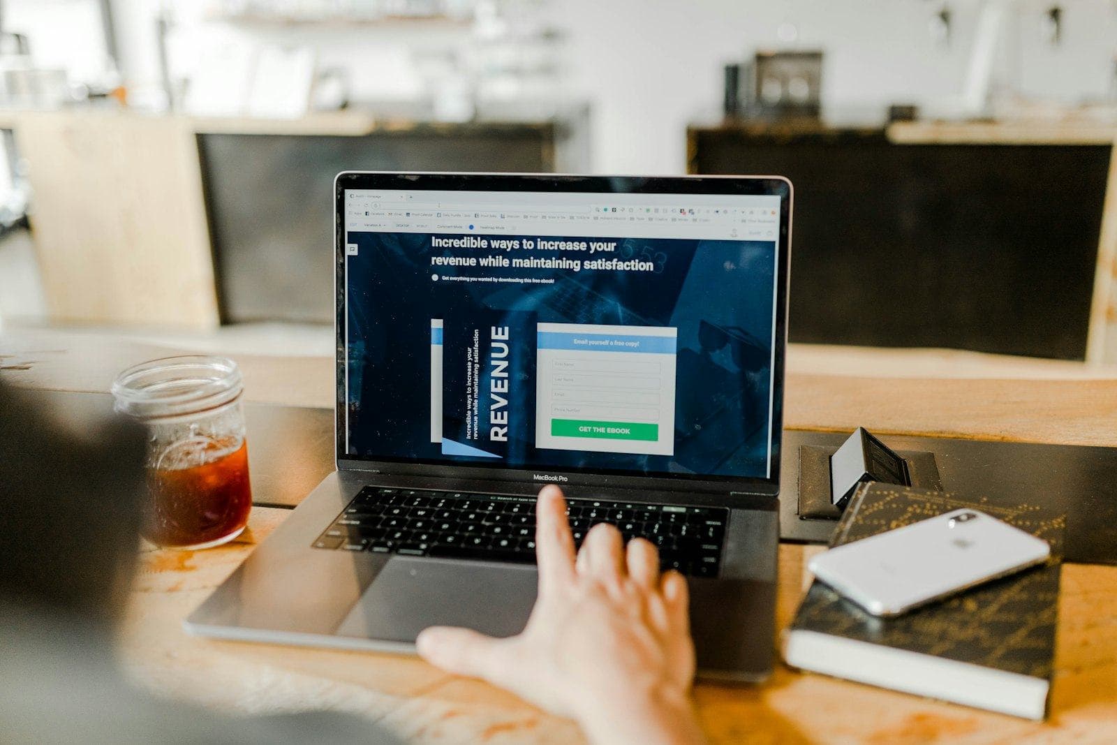 Customer using online banking on a laptop
